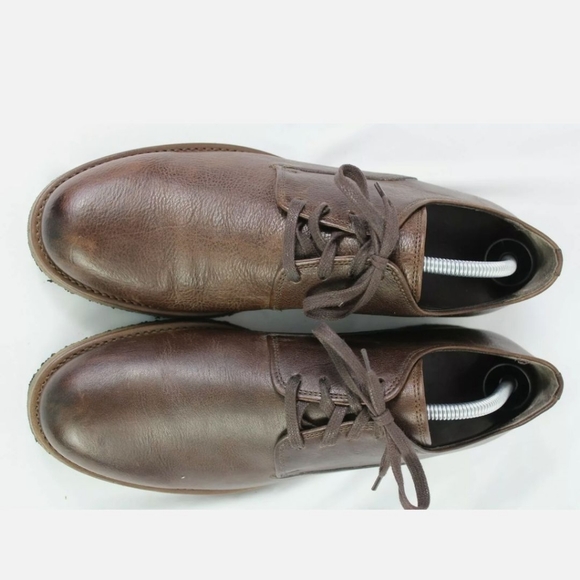 Allen Edmonds Southside Size 10 D Brown Plain Toe Blucher Dress Casual Tie Shoes - Picture 4 of 9